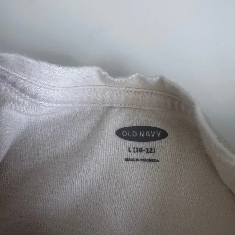 Old Navy Girls Large 10/12 Rainbow Sequin Zebra Tee